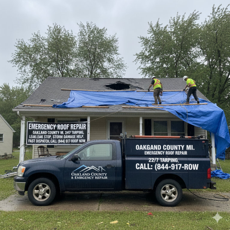 emergency roof repair and tarping in oakland county mi 844 917 roof